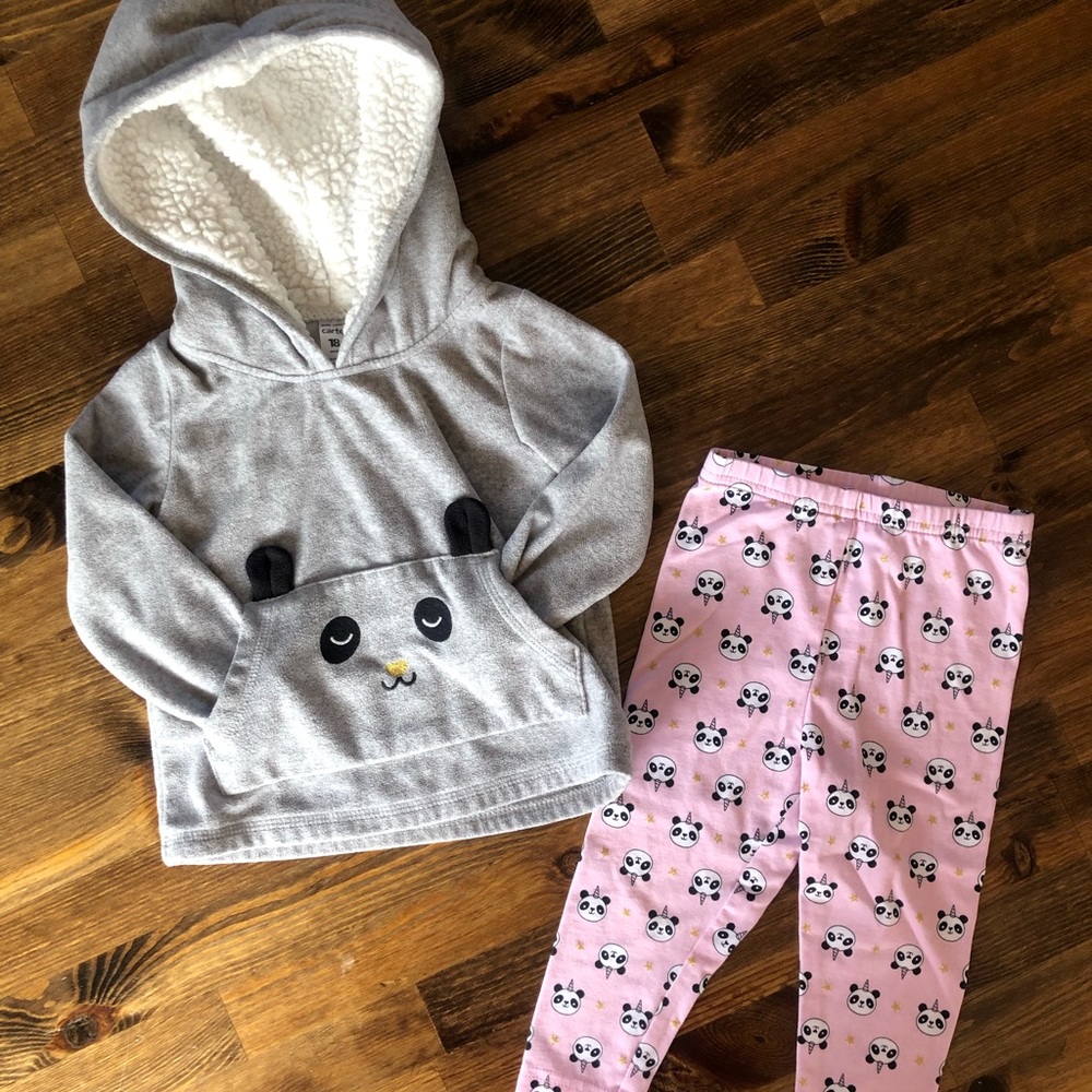 Carter’s Fleece Panda Hoodie & Matching Leggings.